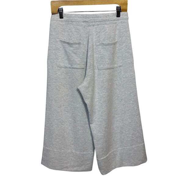 Quince SuperSoft Fleece Wide Leg Pant Size M Gray Crop Lounge Comfy Athleisure - Picture 4 of 9